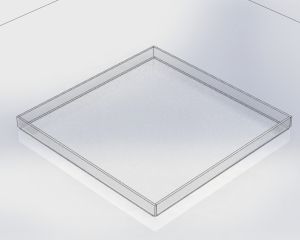 12"x12"x1" Frosted Clear Acrylic Tray