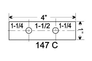147 C: 4" Clear Acrylic End Support for Glass She #2