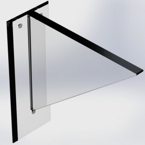 183F C: 8" Flush Top Shelf Bracket Clear Acrylic