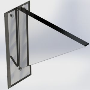 183 F: 8" Flush Top Shelf Bracket Acrylic Mirror