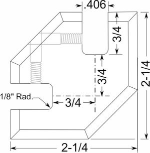 HGC238: 2 Way  Acrylic Connector for 3/8" Thick G #4