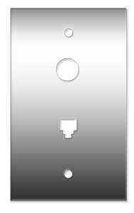 JACK117 110: Mounted Modular TV Cable Plate