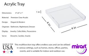 4" x 4" x 1" Clear Acrylic Tray #3