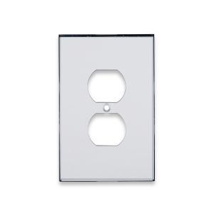 Single Duplex Plug Clear Acrylic Mirror Plate