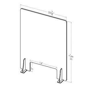 PBS-2432P:Barrier/Shield 24w x 32h with 14w x 5h pass through #4