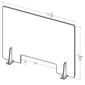 PBS-3224P:Barrier/Shield 32w x 24h with 16w x 4h pass through #4