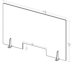 PBS-4832P:Barrier/Shield 48w x 32h with 18w x 5h pass through #4